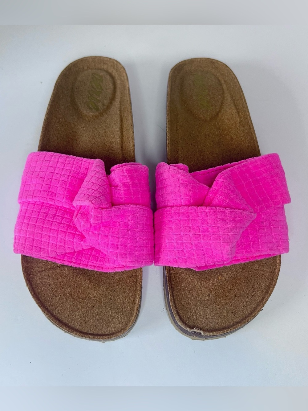 Aerie Puffy Twist Sandals In Bright Pink Size 8 Womens Slide On